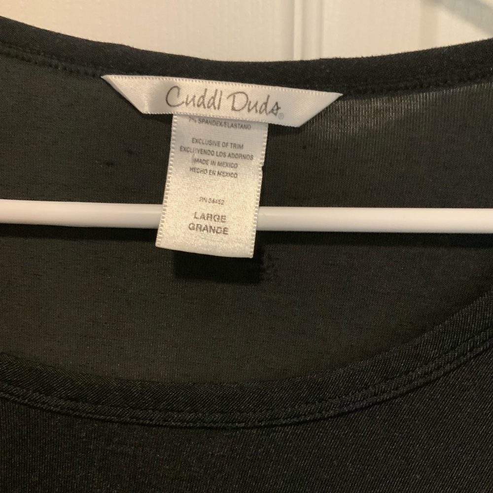 Cuddl Duds Black Long Sleeve Women's Top - Picture 2 of 3